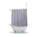 Utopia Alley Utopia Alley BL3GY Waffle Weave Clawfoot Tub Shower Curtain 180 x 70 in. Wrap Around; Gray BL3GY